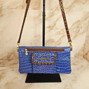 Samantha Brown Fold Over Purse, Purple Croc